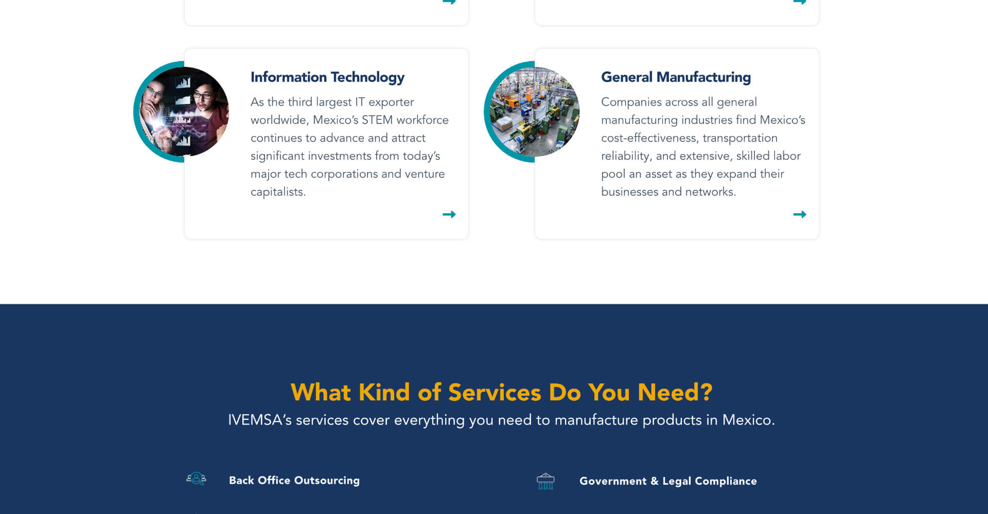 Homepage screenshot of IVEMSA