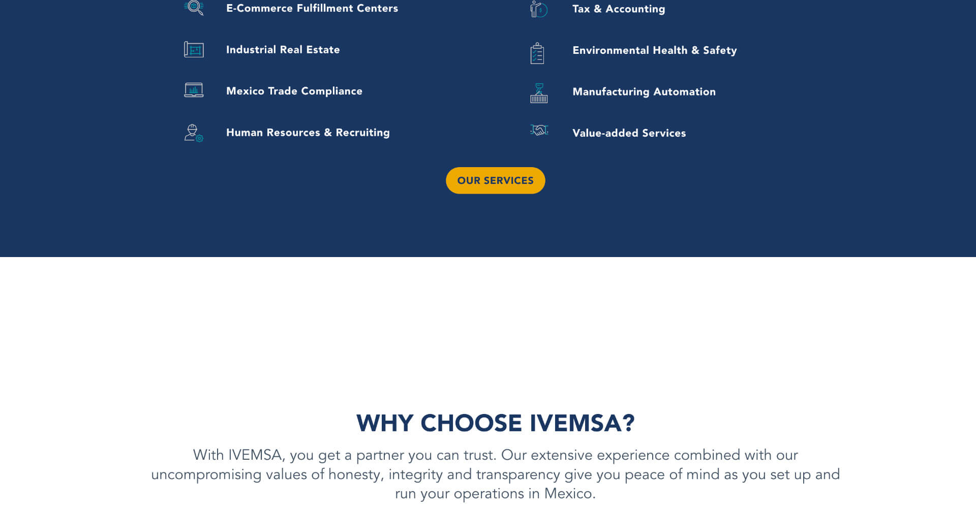 Homepage screenshot of IVEMSA