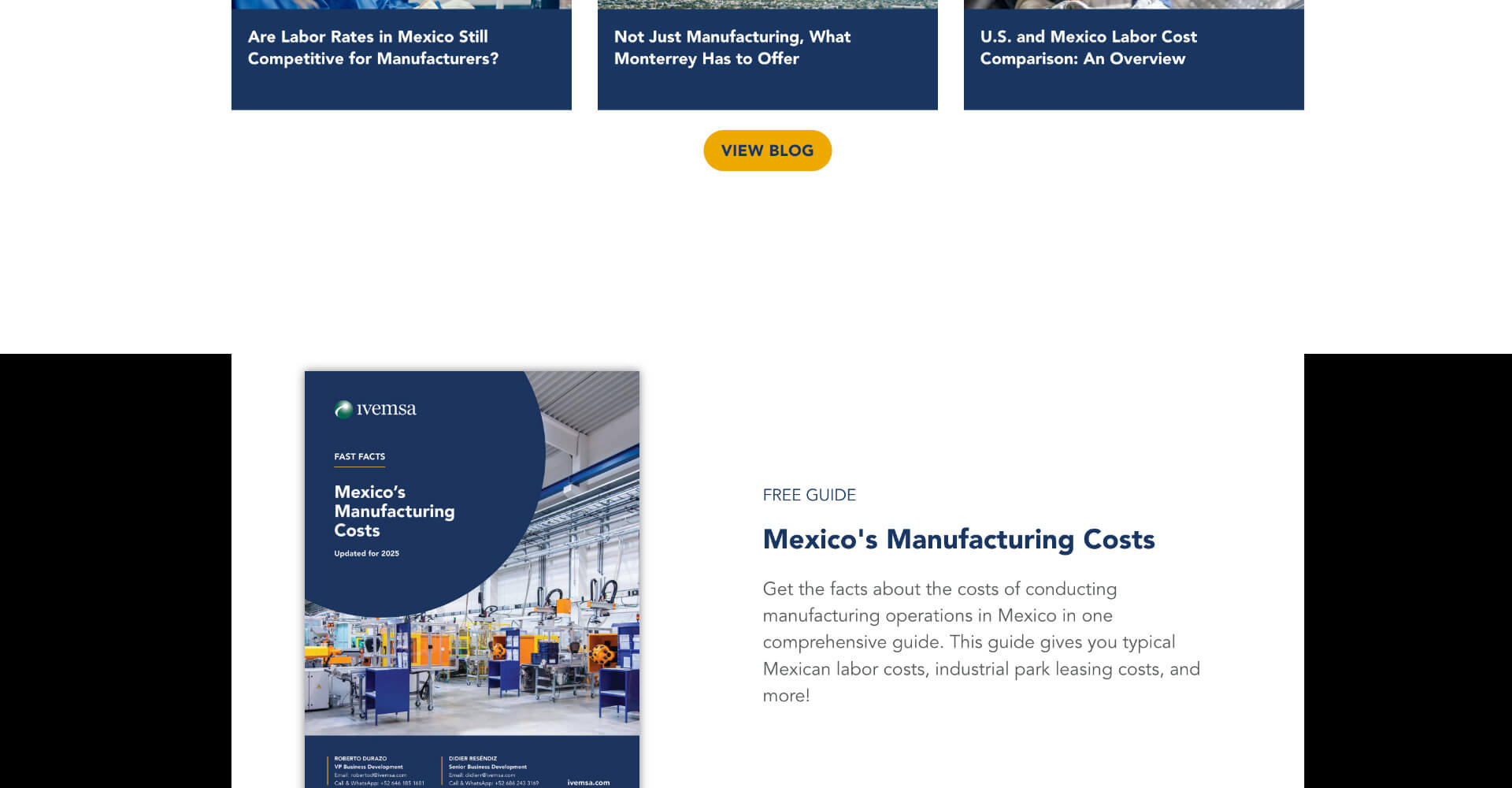 Homepage screenshot of IVEMSA