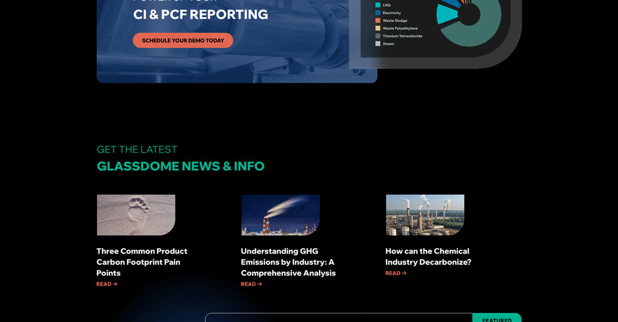 Homepage screenshot of Glassdome