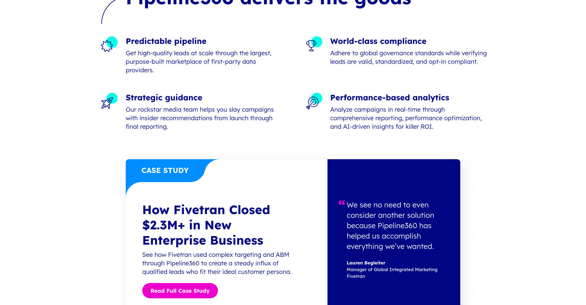 Homepage screenshot of Pipeline360