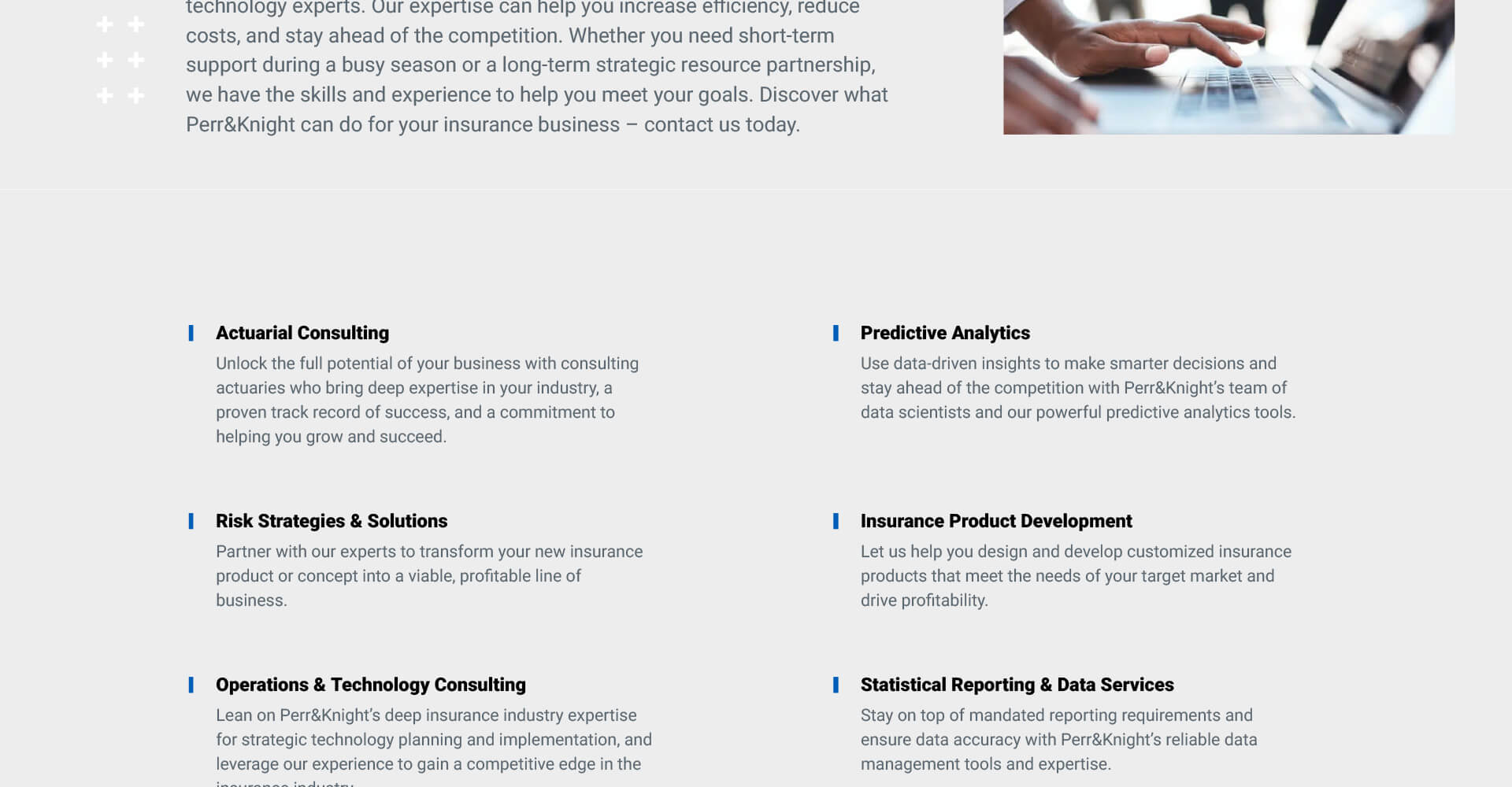 Homepage screenshot of Perr&Knight