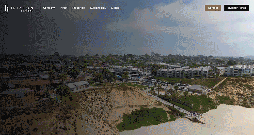 Homepage screenshot of Brixton Capital
