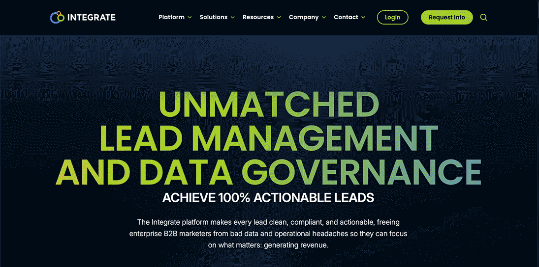 Homepage screenshot of Integrate