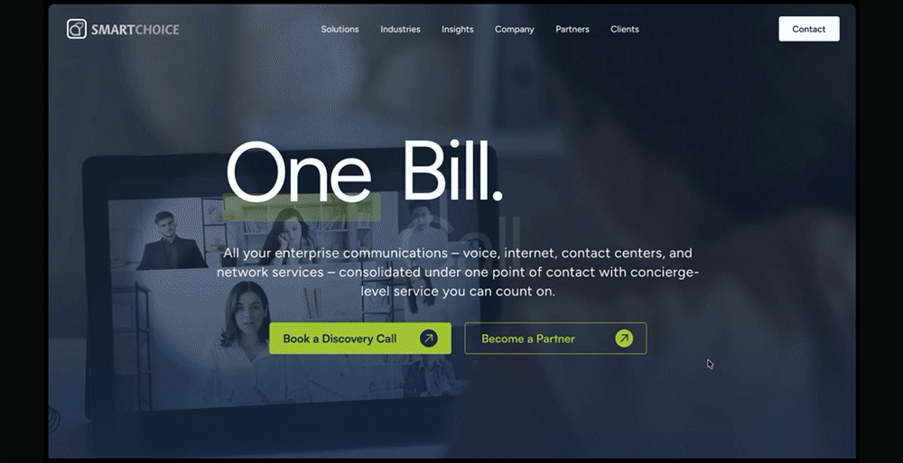 Homepage screenshot of SmartChoice